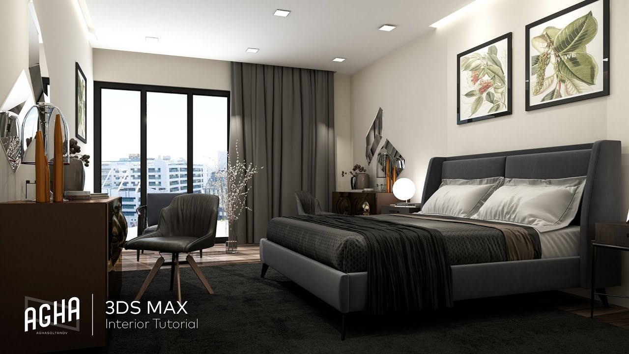 3Ds Max 2018 Bedroom Interior Tutorial Modeling Design ...