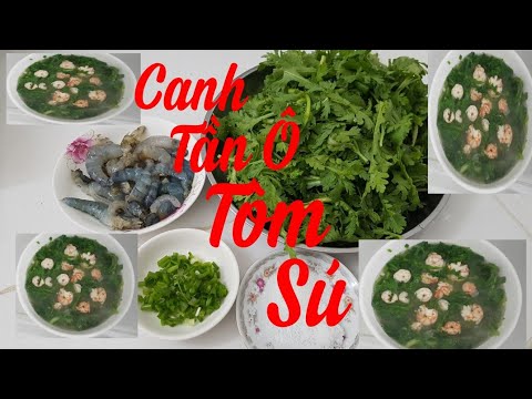 Video Nấu canh rau tần ô với hải sản _ tôm sú, tôm bạc thanh... - youtube