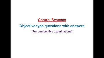Control systems Multiple choice questions