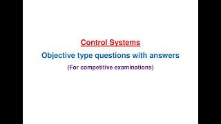 Control systems Multiple choice questions