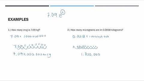 Metric Conversions: Converting from kilograms (kg) to micrograms (mcg)