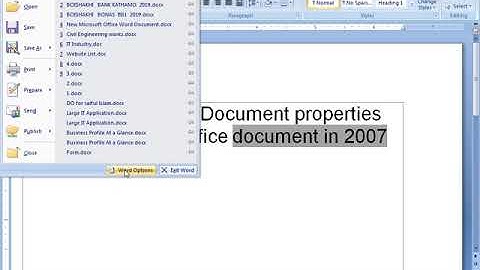 How to stop printing Document properties when printing any office document in 2007