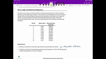 Exploring Cost Behaviour using Regression