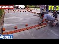 Circular Concrete Driveway Extension with Brick Ribbons and RV Parking Sawcut (Part 3)