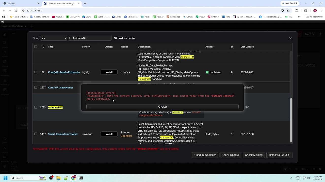ComfyUI Quick Tutorial: Fix “Only custom nodes from the default channel ...