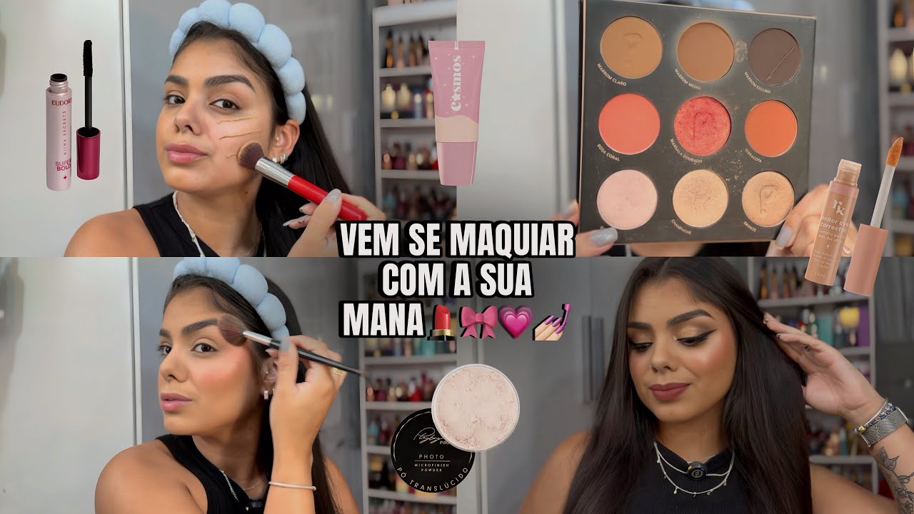 VEM SE MAQUIAR COM A SUA MANA🫵🏻💄🎀💗💅🏻✨ #tutorialdemaquiagem #explorar 