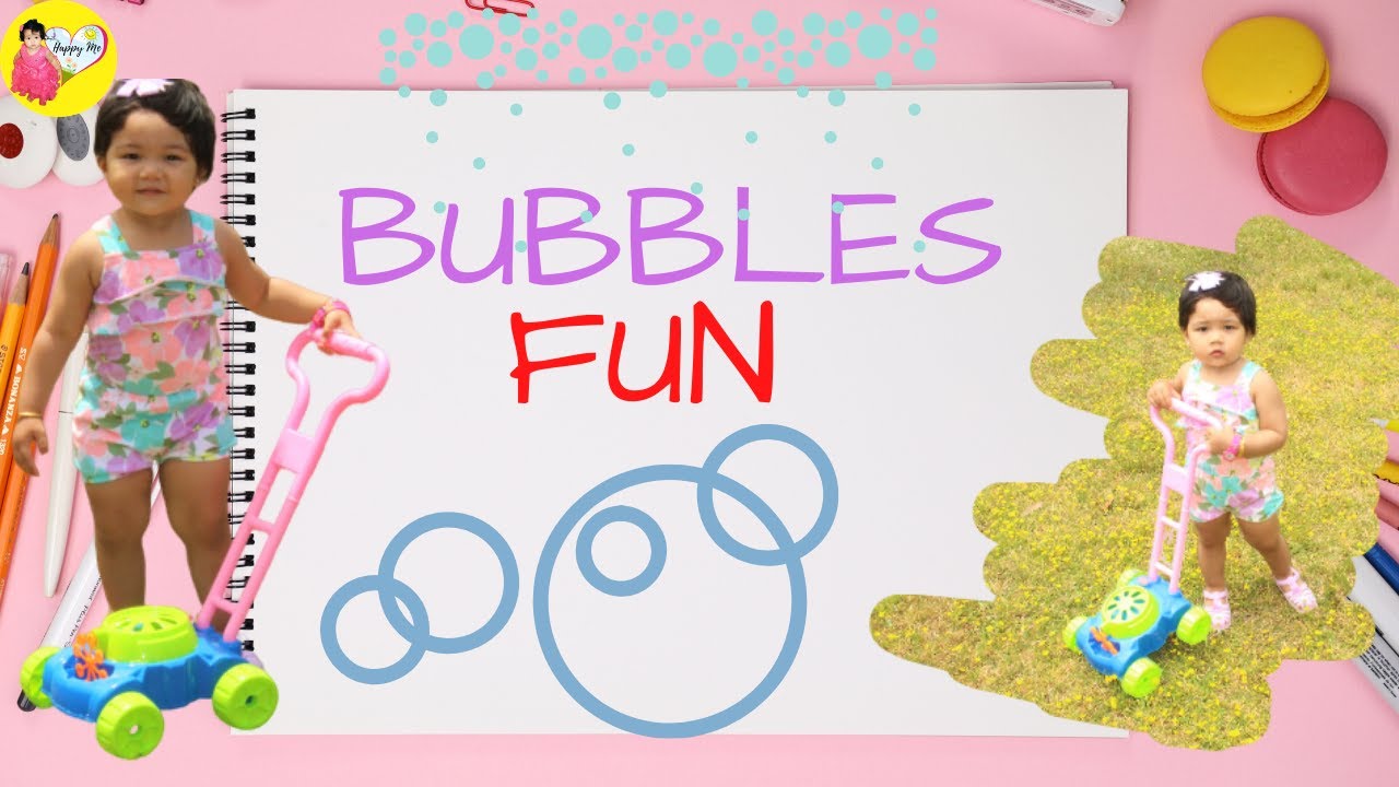 Bubbles Fun With Bubble Machine |Toddler Activity | Summer Time Fun |  Happy Me|
