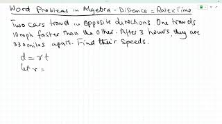 Lesson 117: Word Problems — Distance = Rate × Time