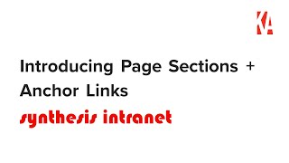 Introducing Page Sections + Anchor Links