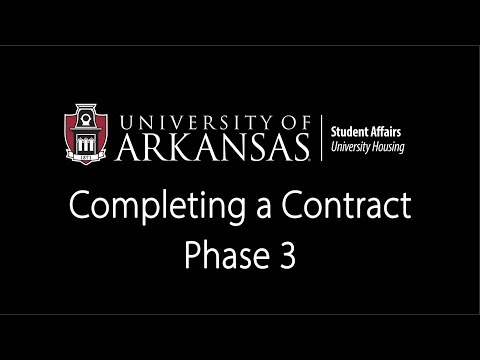 University Of Arkansas Housing Contract - Phase 3