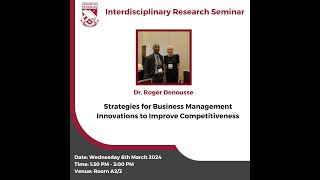 Interdisciplinary Research Seminar - 06.03.2024