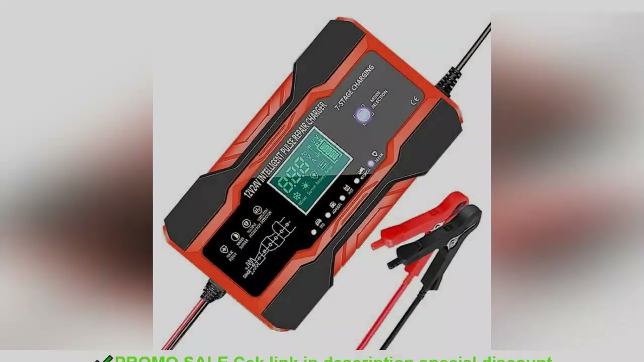 12V-24V Car Battery-Charger Full Automatic 12V 10A Digital Car Battery Charger Pulse Repair for AGM