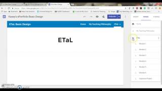 Creating Sub Pages in ePortfolio for ETaL (Google Sites)