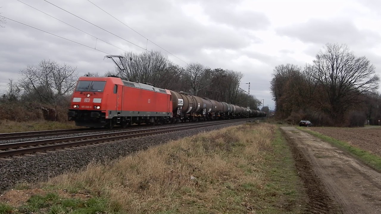 Bornheim 8 Februari 2019 | DB Cargo 185 339-9 met gemixte ketelwagen trein.