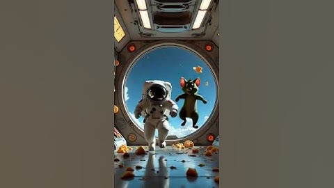 astronaut Tom and Jerry | AI Generated Video | AI Animation #tomandjerry #aivideo #aitools #aiart