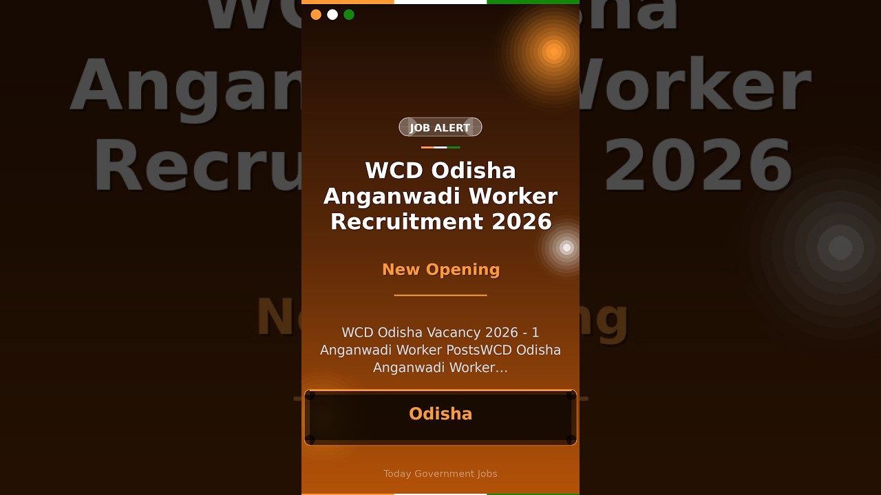 WCD Odisha Anganwadi Worker Recruitment 2026