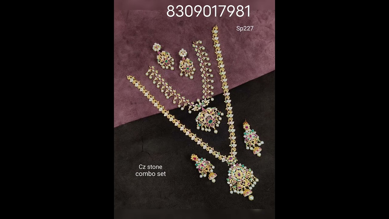 Combo cz necklace set .long and short Cz necklace set @8309017981