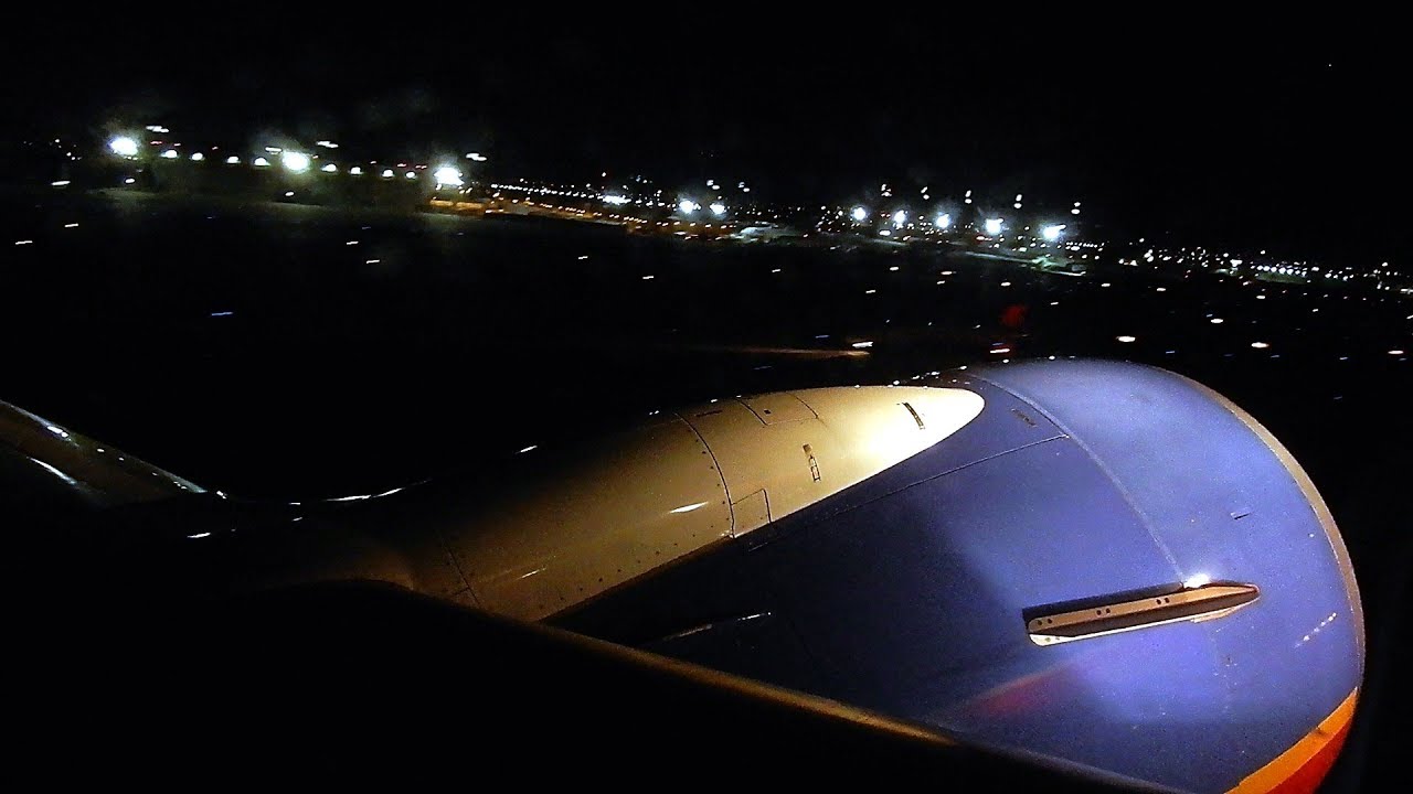Night Flight PHX to BUR with Departure & Landing