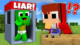 Using a LIE DETECTOR on my Friend In Minecraft ! - Maizen JJ and Mikey