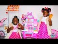 Fun Sisters Pretend Play Cooking with Minnie Mouse Kitchen Toy & Play Foods