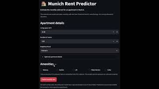 Munich Rental Price Predictor | Machine Learning & Streamlit Demo