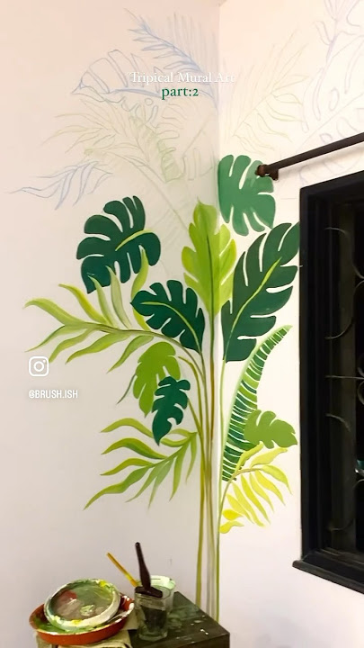 Painting a mural part-1 #wallart #mural #artist #interiordesign #diy #viral #trending