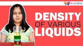 DENSITY OF VARIOUS LIQUIDS | Kids science experiment