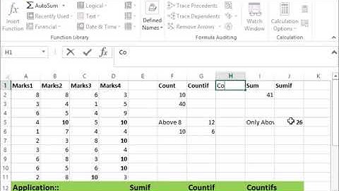 Think First MS Excel : Lab 9 Sumif Countif
