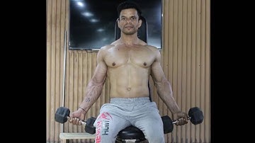 How to do Seated Dumbbell Curl Exercise - For Bigger and defined Biceps