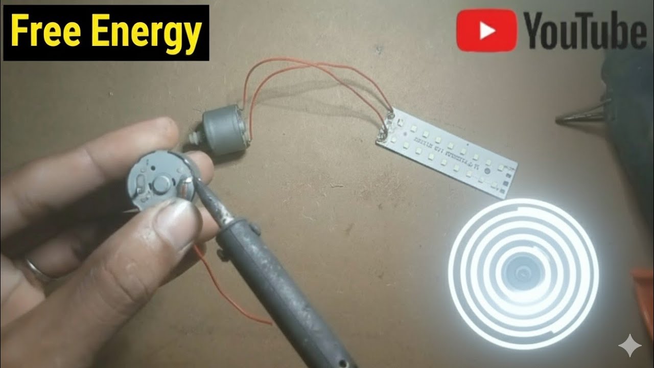 Free Energy With Two DC Motor Led Light At Home