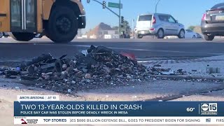 Two 13-year-olds dead after stolen car crashes at Mesa intersection Wednesday