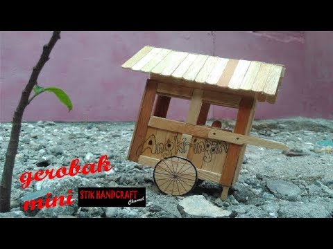 Handcrafts Gerobak Dari  Stik  Es  Krim  TUTORIAL YouTube