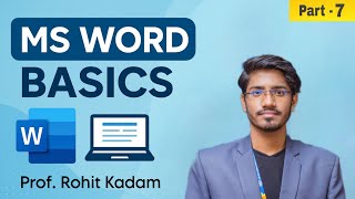 MS Word Part - 7 Beginner Tutorial | Learn Microsoft Word Step by Step