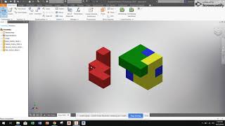 Assembling the Puzzle Cube in Inventor screenshot 5