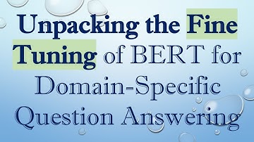 Unpacking the Fine Tuning of BERT for Domain-Specific Question Answering