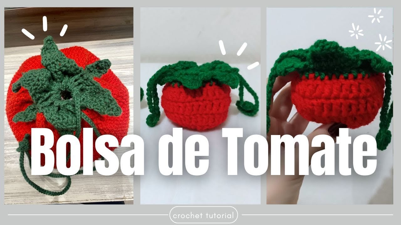 Mini Bolsa de Tomate a Crochet 🍅: Bolsa Tejida Fácil y Rápida