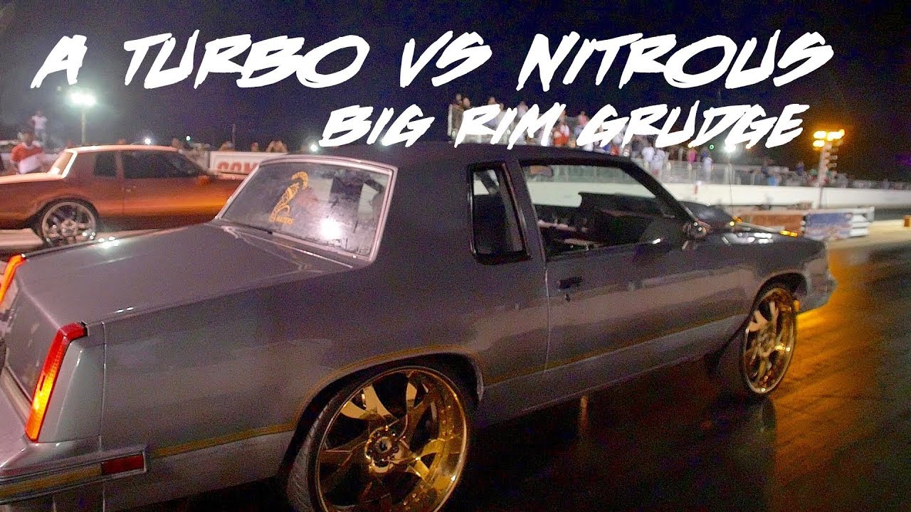 A TURBO VS NITROUS GBODY BIG RIM BATTLE AT HOLLY SPRINGS MOTORSPORTS!!