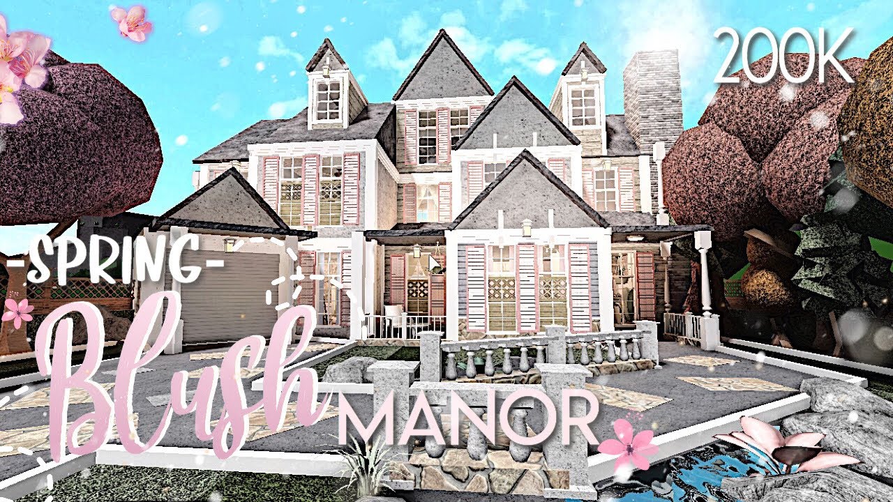 BLOXBURG || Spring Blush Manor 200K | Mobile Speedbuild - YouTube