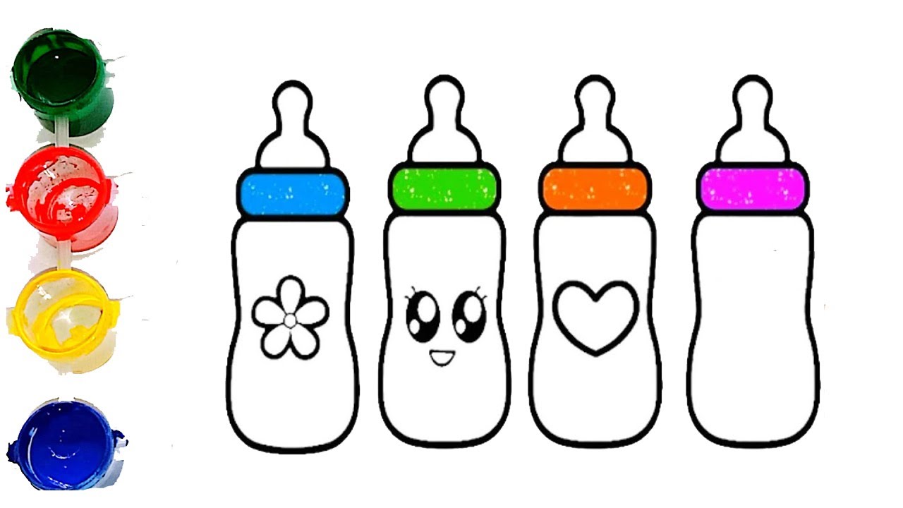How to draw baby bottles 🍼💖 | Fun and easy tutorial for kids and ...
