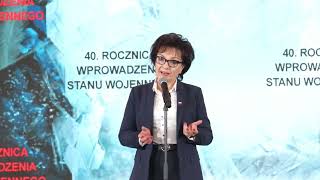 40. Rocznica Wprowadzenia Stanu Wojennego - Wystąpienie Marszałek Sejmu Elżbiety Witek