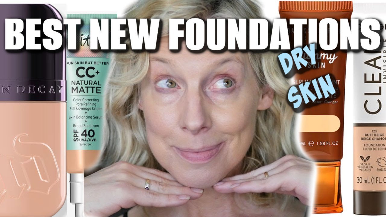 BEST NEW FOUNDATIONS for Mature Skin (dry skin too) - YouTube