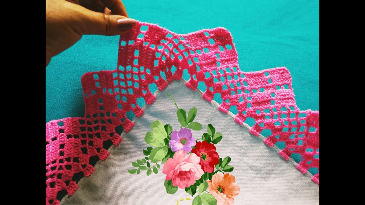 Puntilla para servilletas grandes o manteles, num 797 paso a paso.#crochet #fypage #crochet #arte