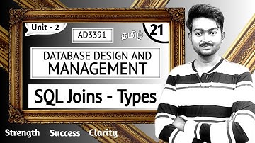 SQL Joins in Tamil | Database Design and Management in Tamil | Unit 2 | AD3391 in Tamil