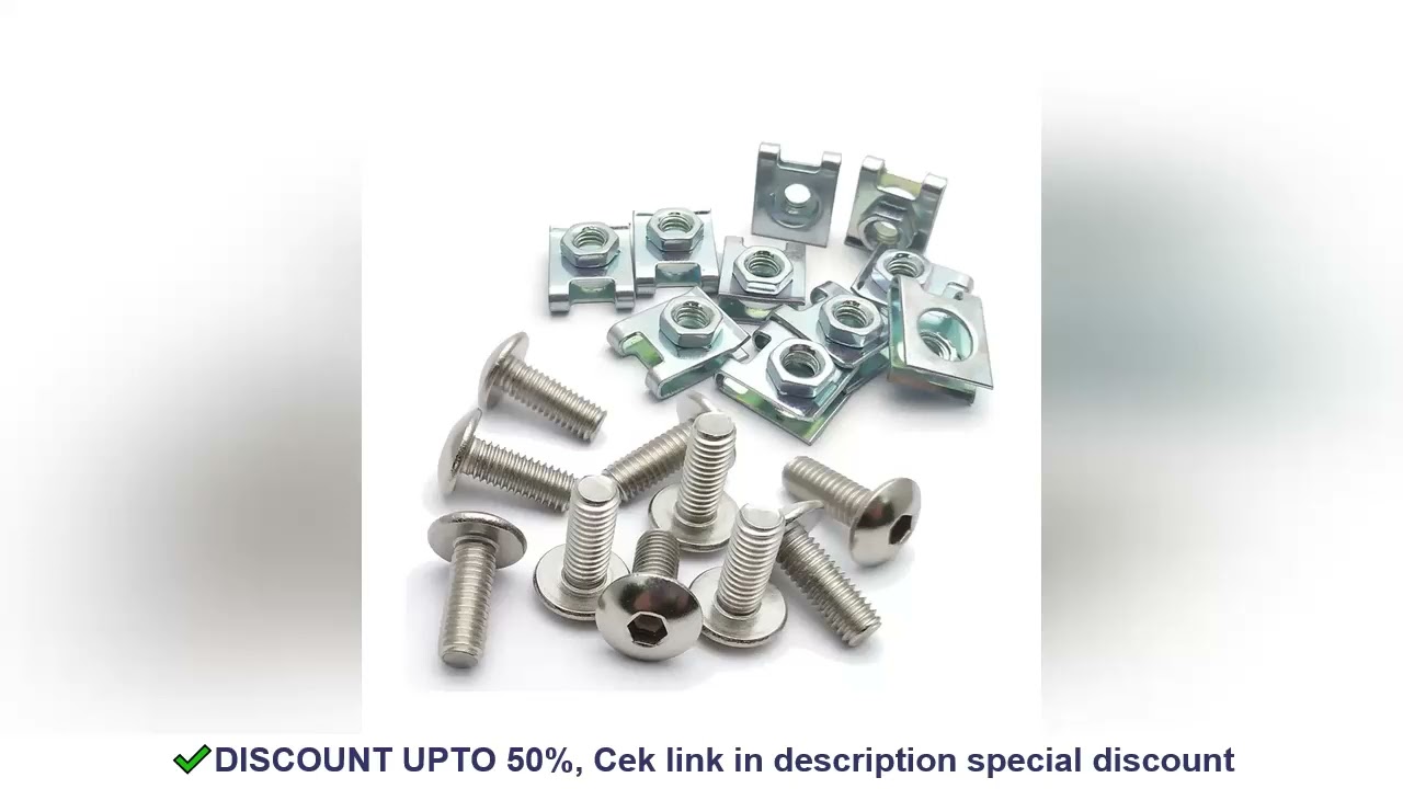 10 Set Plastic Cover Silver Stainless Steel Screw Bolt and U Type Clips with Nut M6 6mm M5 5mm for M