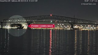 video shows moments before cargo ship strikes baltimore key bridge