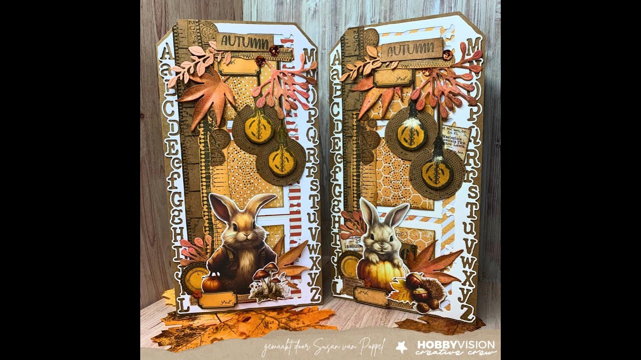 FacebookLive bij Hobbyvision 21 oktober; Herfstige Grunge Slimline kaart