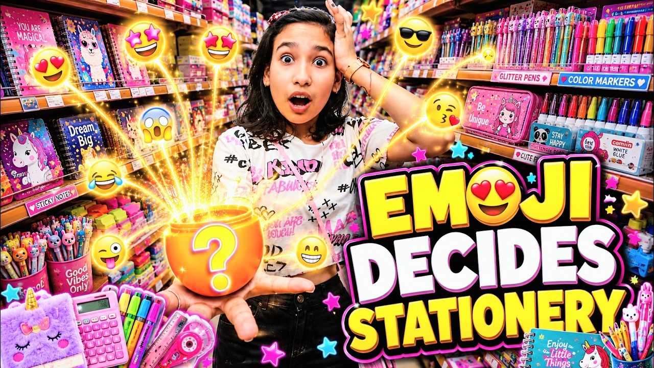 Emoji Decides My Stationery Shopping Challenge! ๐ฑโ๏ธ Can I Buy My Favorite Items?
