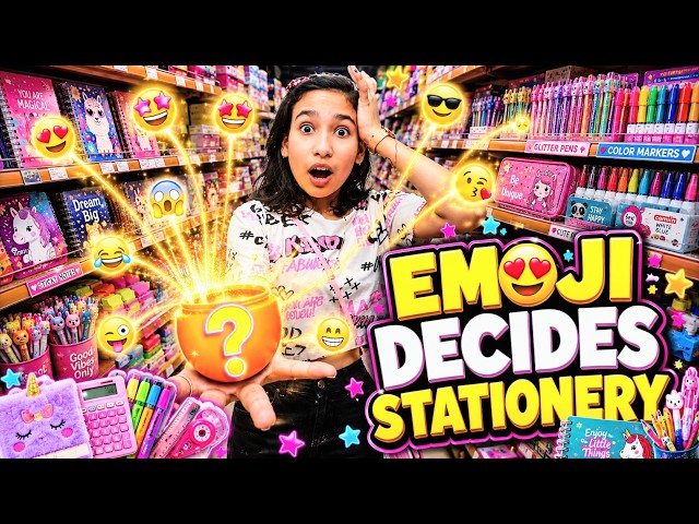Emoji Decides My Stationery Shopping Challenge! 😱✏️ Can I Buy My Favorite Items?