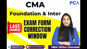 Correction Window for CMA Exam Form | CMA June 2025 Exam Form  | #icmai #cma #exam