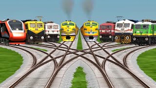 4x2 Trains Crossing On Bumpy 3D Gradient Railroad Tracks || train game || train simulator classic screenshot 1